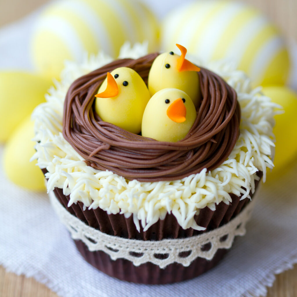 Easter themed cupcake in an article about what to do if your dog eats an easter egg.